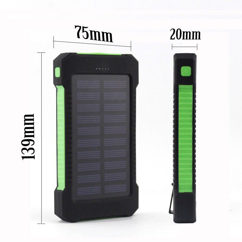 Solar Power Bank 20000mAh Ultra-thin Outdoor Waterproof Mini Large Capacity Mobile Phone Power Bank