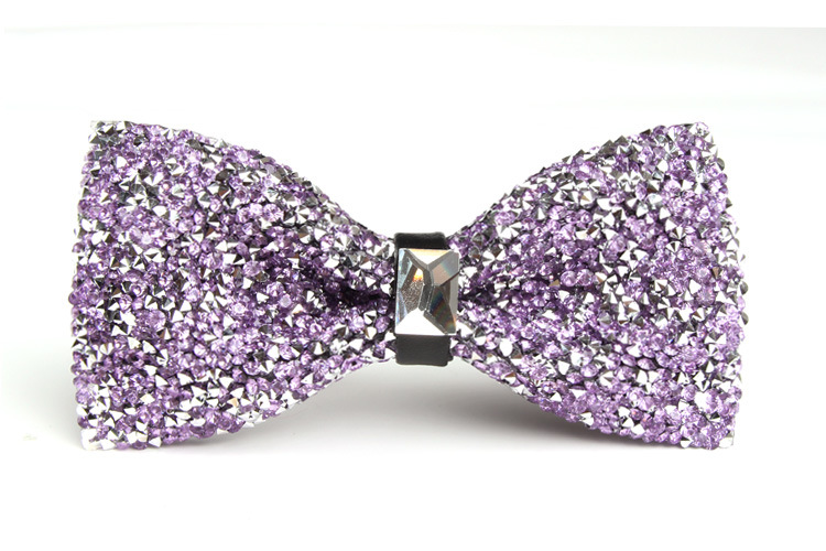 Wedding Formal Geometric Solid Color Rhinestone Unisex Bowtie display picture 5