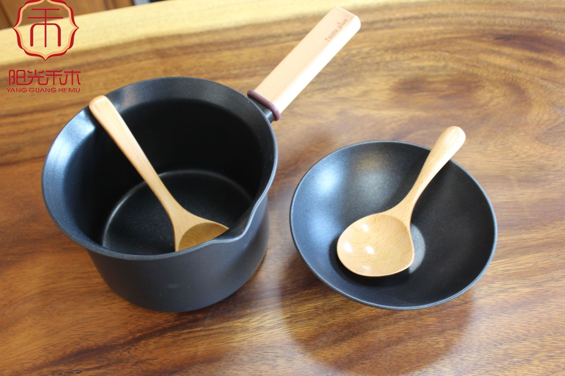 春季新品 榉木大圆口小汤勺细腻圆润木勺 实用木质饭勺