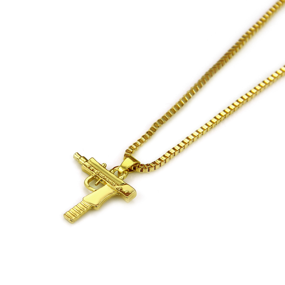 New Necklace Mini Hip Hop Pistol Machine Gun Necklace