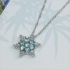 Organic pendant, silver zirconium, necklace, ebay, with gem, with snowflakes, Birthday gift