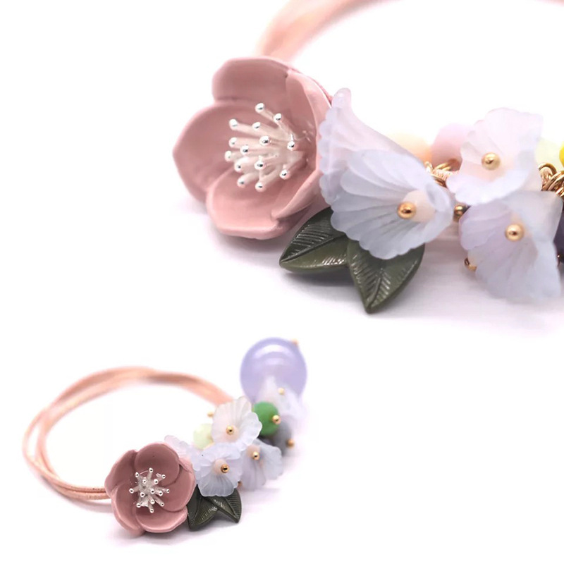 Yiwu Meideheng frosted colored trumpet flower ancient-style hairpin Plastic Handmade DIY accessory 10x12mm detail image 12