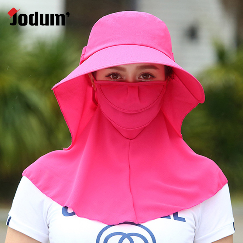 2019春夏大沿女士遮阳帽户外防紫外线防尘骑车防晒帽可遮脸太阳帽