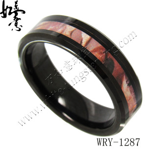 Wan Ruyi вольфрамовое золото золотое кольцо шесть ширины граница границы электрический черный плаза символ дерева дерева внешней торговли европейская и американская ювелирная украшения