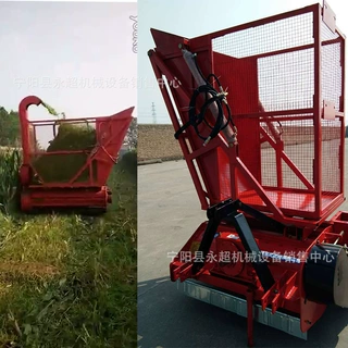 玉米秸秆粉碎回收机带液压自卸料仓四轮车后置青储牧草粉碎收集机