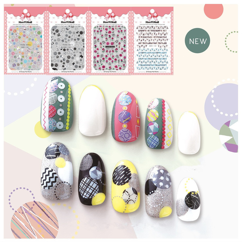 Nail Sticker Paper Rose Trend Stylist Artistic Wave Dot Nail Decal HANYI165-170 Nail Sticker Paper Rose Trend Stylist Artistic Wave Dot Nail Decal HANYI165-170