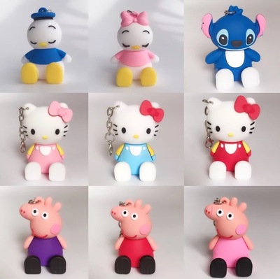 卡通手机支架硅胶立体伸缩腿公仔软手机座手机指环支架配胶钥匙扣