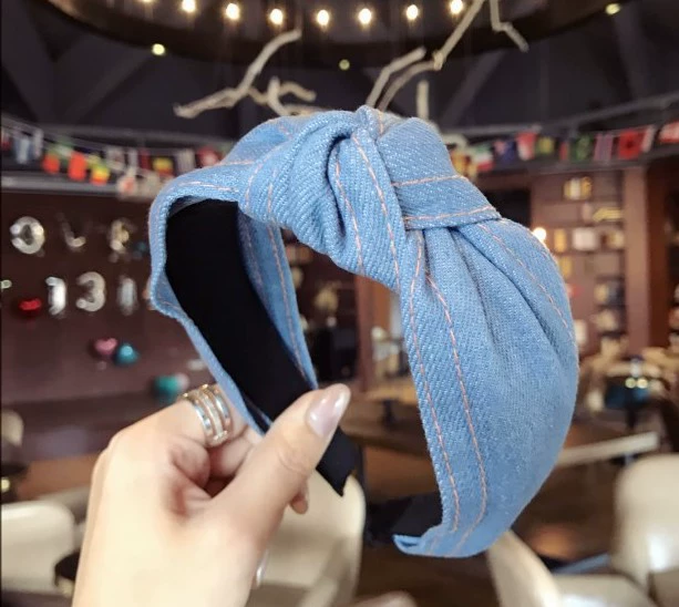 Hair accessory, denim cloth, headband, South Korea, Korean style, new collection