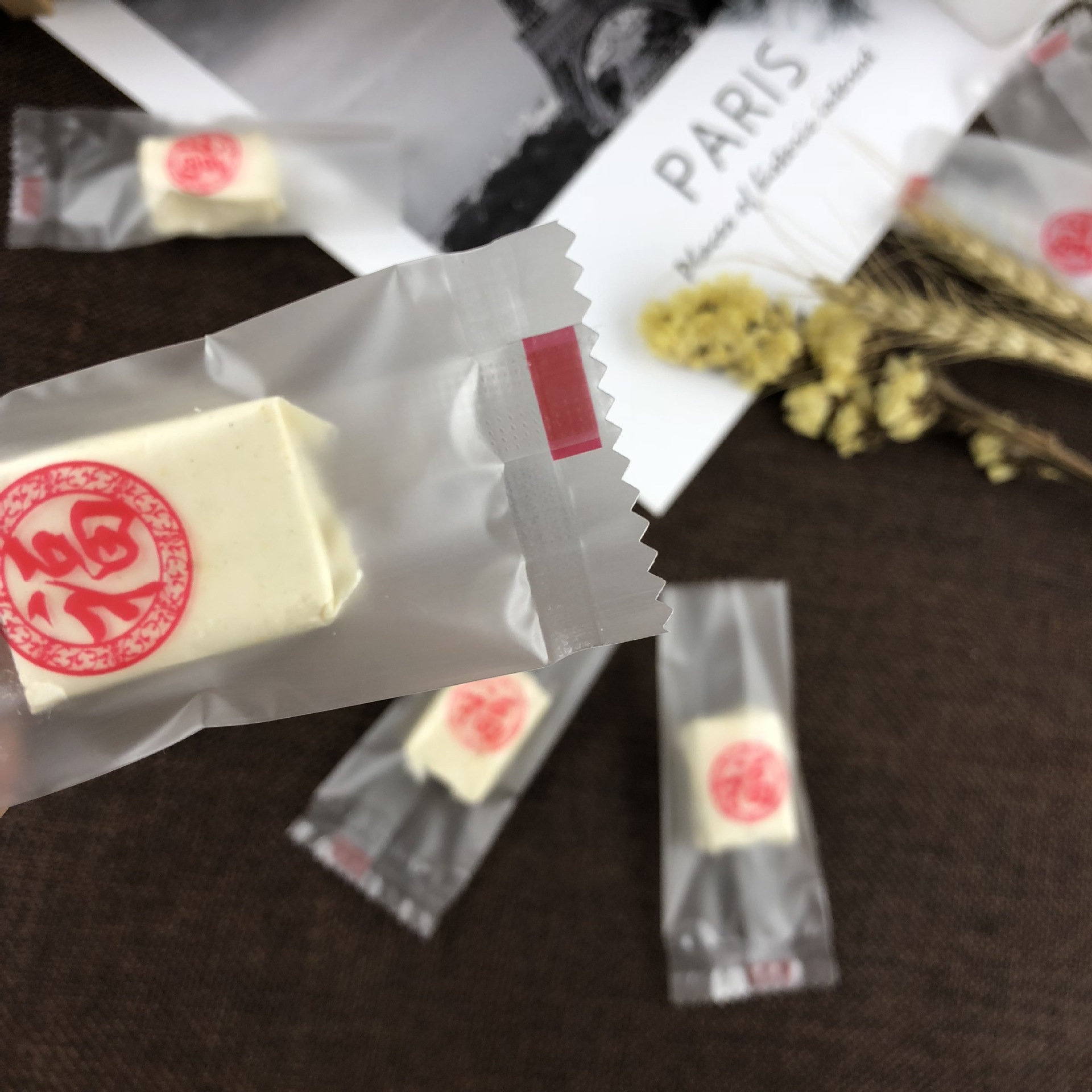 Engrosado hornear bolsa de embalaje de caramelo turrón hecho a mano bolsa de embalaje caramelo de papel bolsa de caramelo helado translúcido máquina sello bolsa