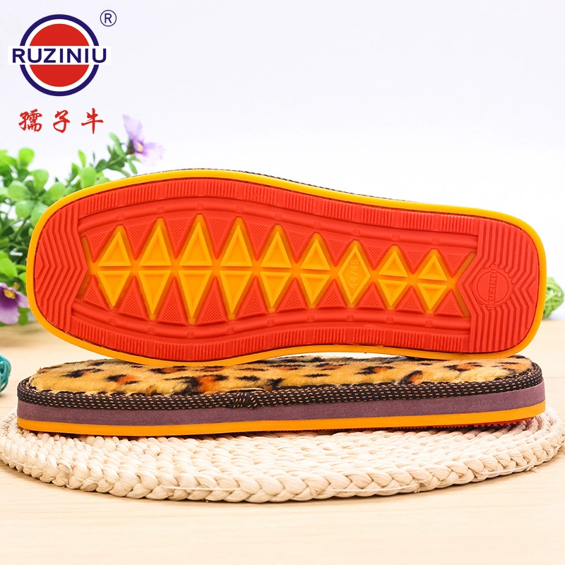 Сумасштабная подошва, оптовая продажа, шерстяные тапочки ручной работы, хлопчатобумажная подошва, нескользящая износостойкая двухцветная плюшевая шелковая подошва с золотой рыбкой