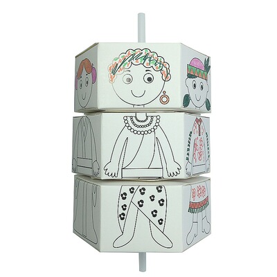 儿童手工小制作纸制旋转娃娃幼儿园DIY科技小发明材料科普模型