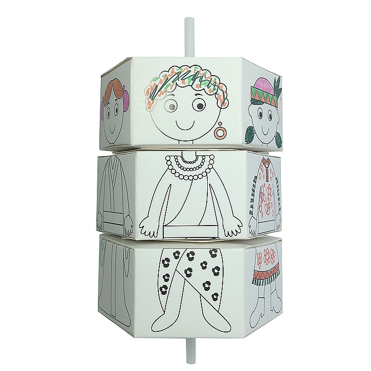 儿童手工小制作纸制旋转娃娃幼儿园DIY科技小发明材料科普模型