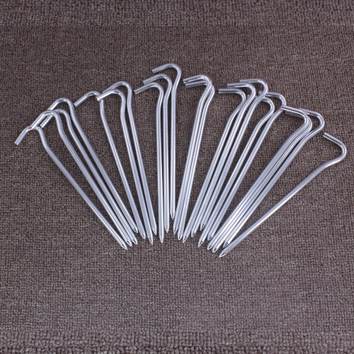 Camping tent stakes outdoor canopy accessories aluminum stakes ultra-light question mark stakes wind rope fixing camp nails