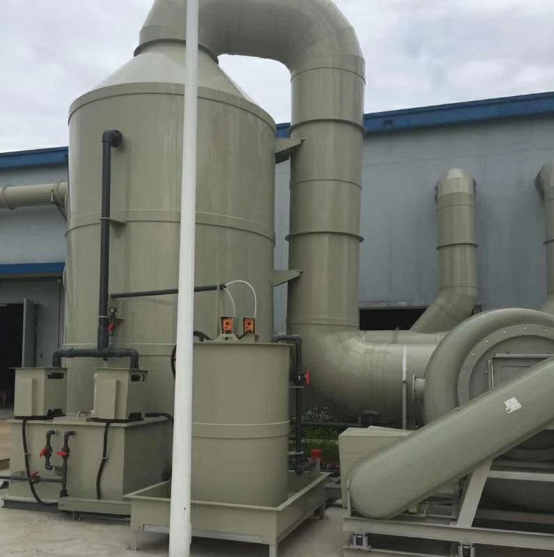 廠家直銷PP高效噴淋酸霧堿霧鹽酸吸收淨化塔非標定制