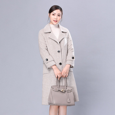 韩依优品呢大衣 女2018气质通勤女装 双面呢大衣女2018年秋冬新款