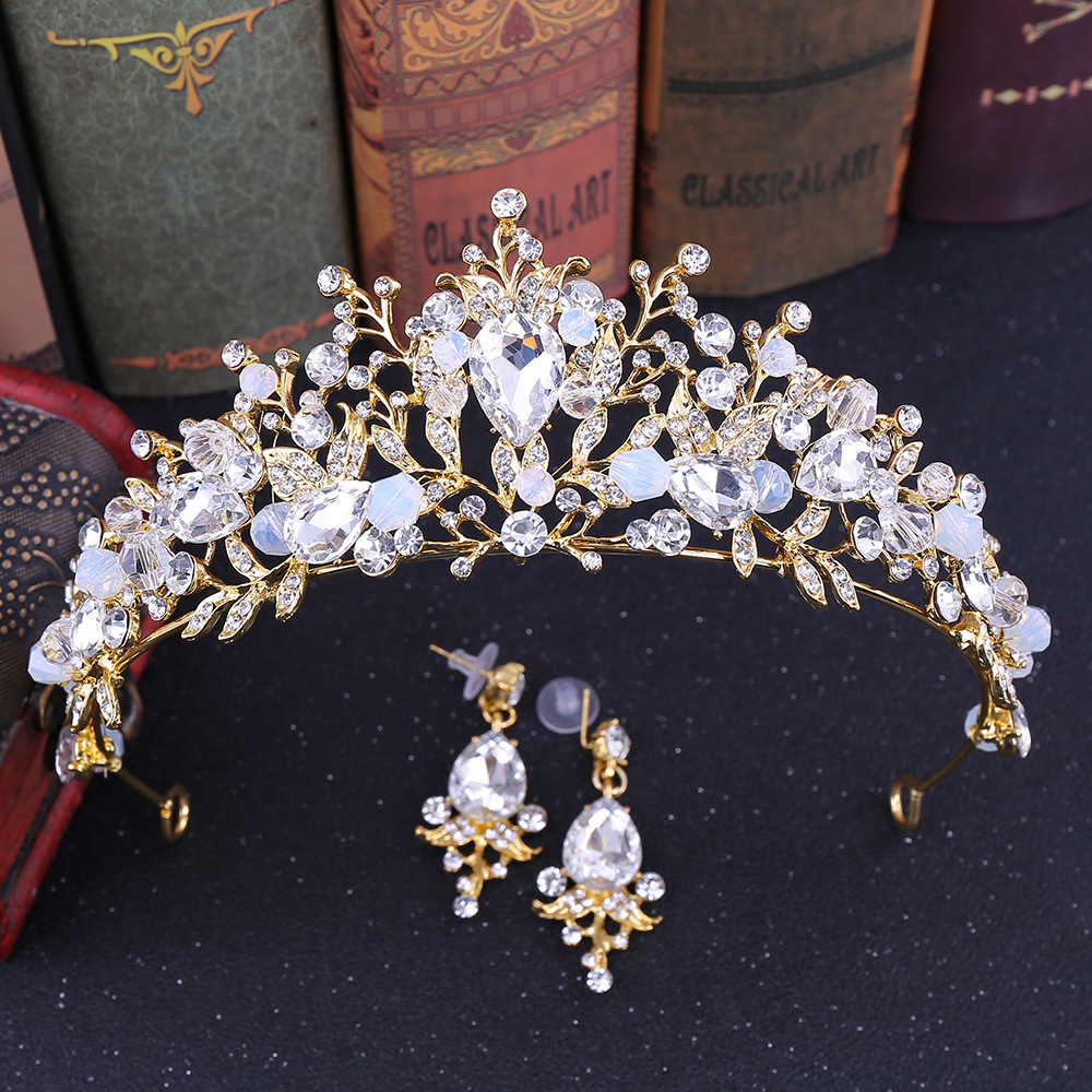 Mode Couronne Alliage Incruster Cristal Strass Couronne 1 Jeu display picture 1