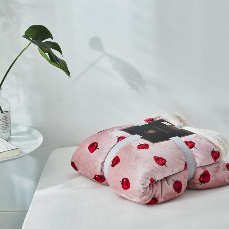 2018秋冬新款复合印花羊羔绒毯出厂价直销一条也批发团购礼品微商