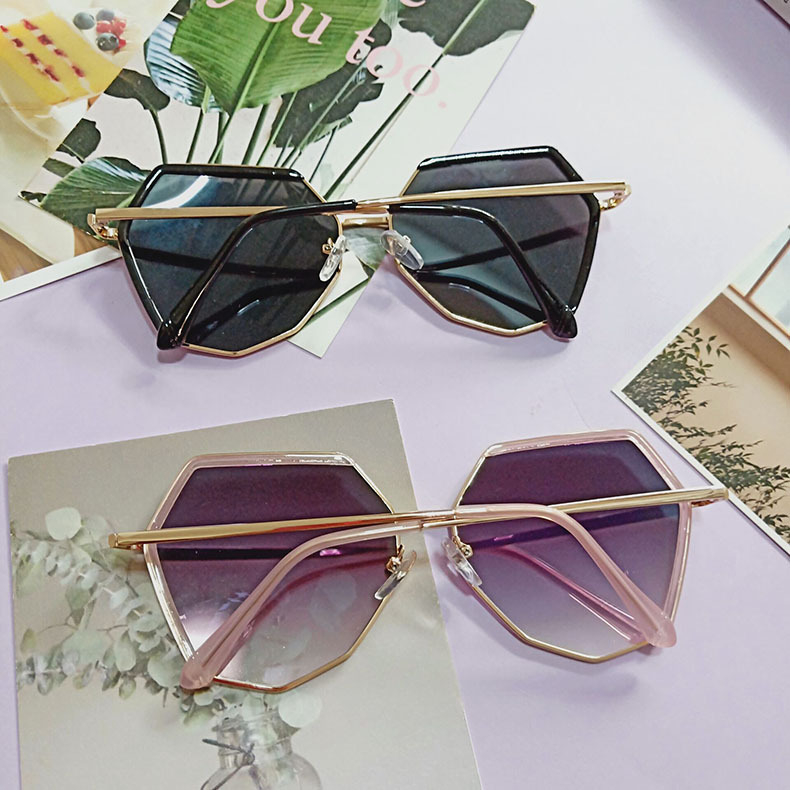 Fashion Geometric UV400 Polygon Half Frame Women's Sunglasses display picture 3