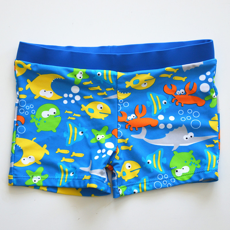 Children's blue cartoon sports trousers for swimming for boys