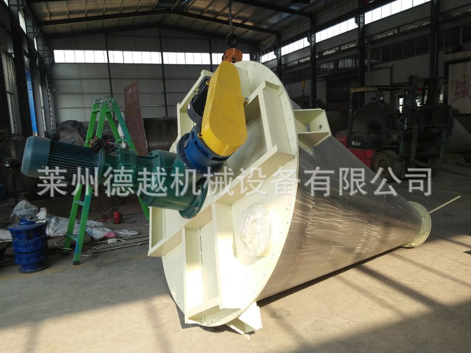 山东莱州2000升立式电加热不锈钢双螺旋锥形混合机 搅拌机