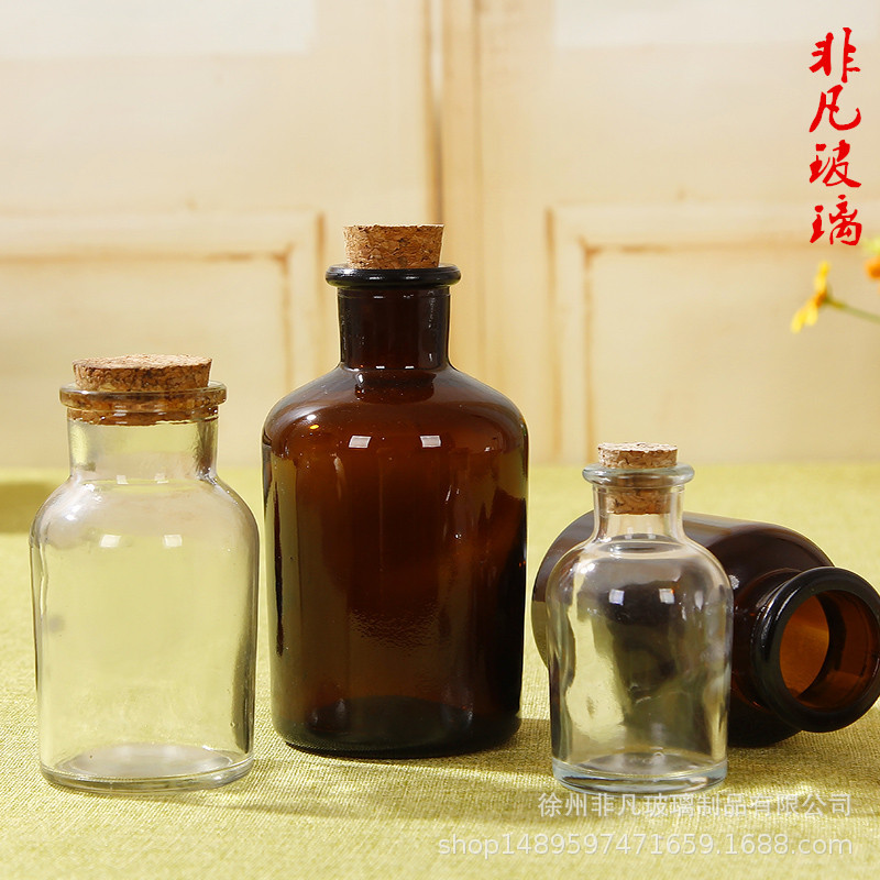 试剂瓶批发直销带木塞装饰玻璃瓶许愿玻璃瓶试剂玻璃瓶 支持定制