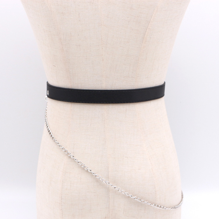 Vintage Floral Women's Belt with Metal Chain Waist Bag measurements and detail photo 3