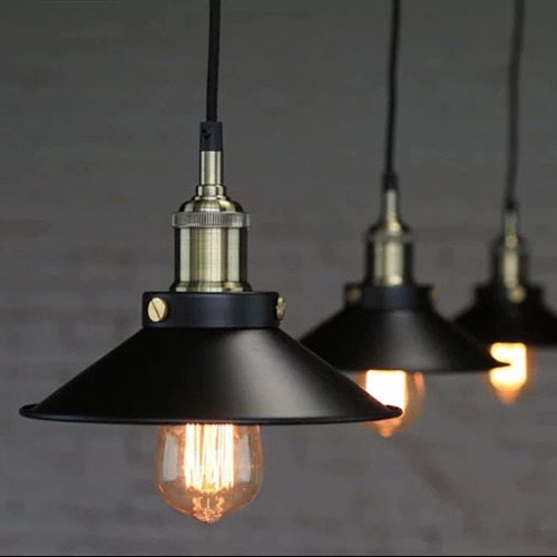 美式吊灯家用铁艺黑色餐厅吧台创意复古单头灯具服装店个性工程灯