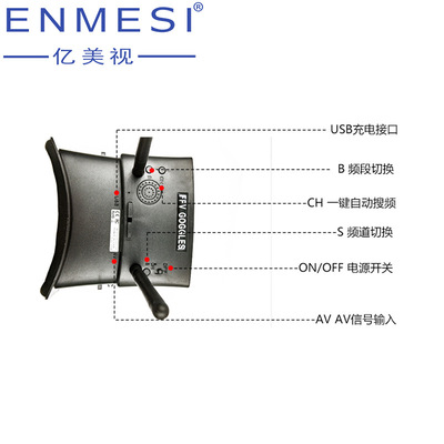 FPV视频眼镜5.8G分级双接收48频段高清5.8接收头戴显示器2018新款