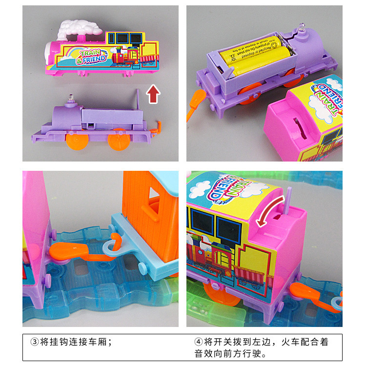 Los niños DIY montado velocidad eléctrica pista tren juguetes educativos juguetes de los niños al por mayor