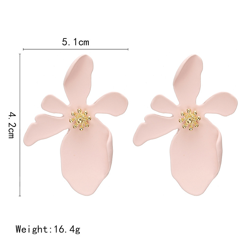 Fashion Long Flower Petal Large Earrings display picture 5