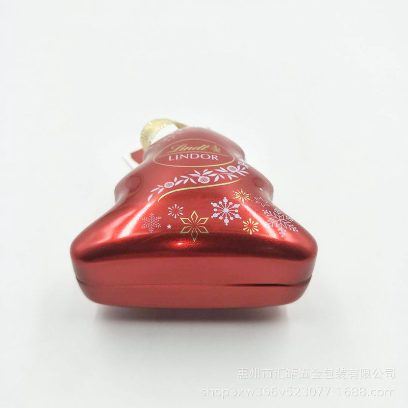 厂家批发马口铁圣诞树造形糖果盒圣诞节礼品盒包装铁盒