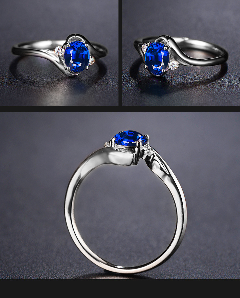 Geometric Blue Sapphire Ring