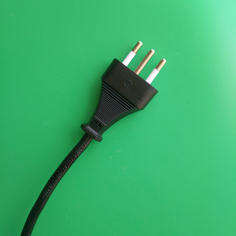 供应二/2芯意大利电源线 意大利电源插头线 空心意大利二插电源线