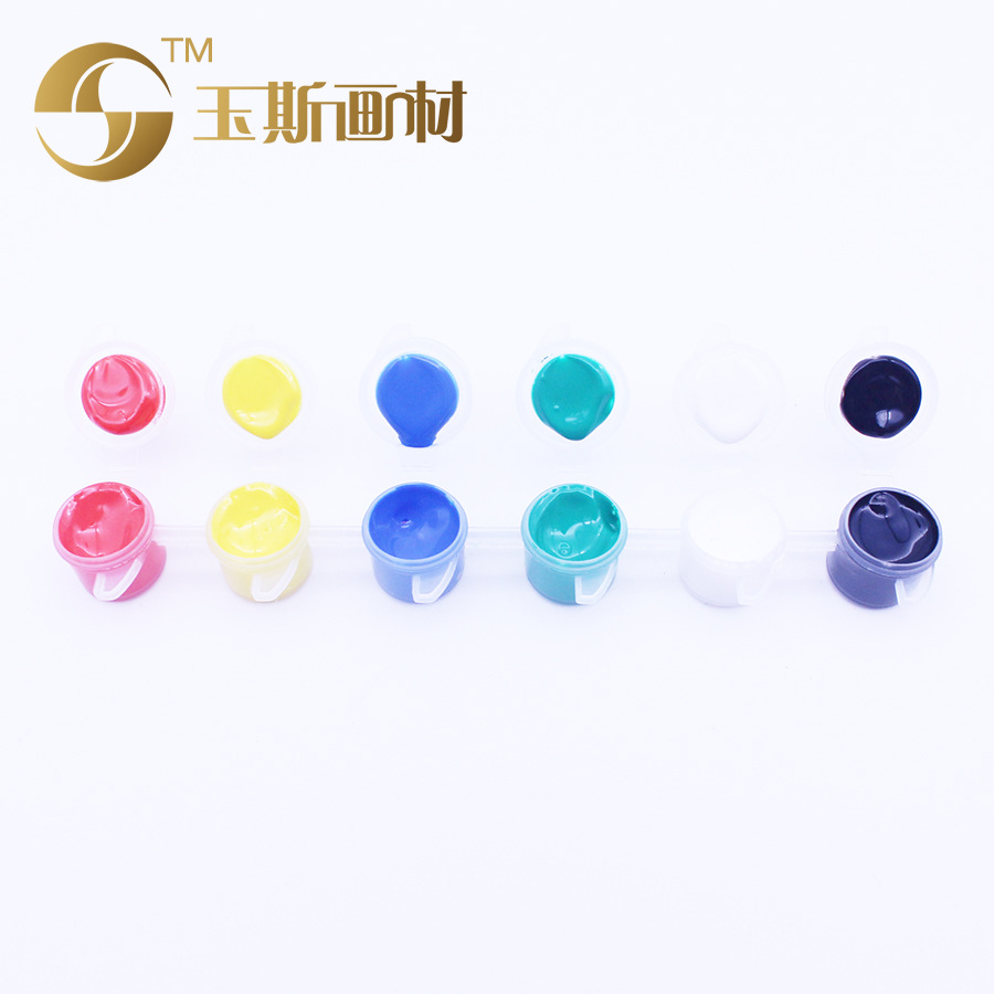 3ml6色連體水彩顏料兒童diy石膏陶瓷塗鴉手繪彩繪美術丙烯顏料條