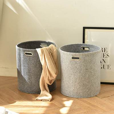 felt Laundry Bin wholesale Customized felt Laundry basket Simplicity Toy Basket portable Household Storage Storage baskets
