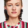 Fashionable ethnic retro earrings, accessories, flowered, European style