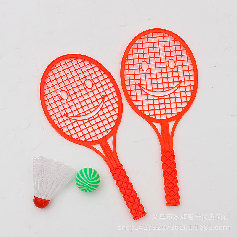Plastic Badminton Racket Toy for Children, Sports Racket, Tennis Racket, Ball Set of 4, 2 Yuan Store, Direct Sales from Manufacturer