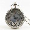 Retro bronze silver black pocket watch with gears, Aliexpress, wish