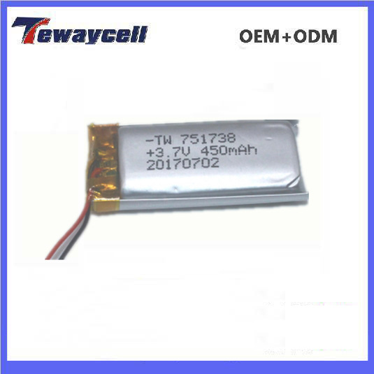 美容仪器锂电池 血糖监测仪专用聚合物锂电池 751738-450mAh