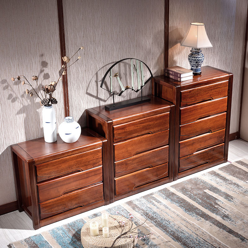 胡桃木斗柜 现代中式全实木三四五斗柜卧室储物柜收纳柜 厂家直销