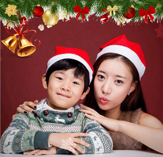 圣诞节小礼物无纺布金丝绒圣诞帽发光成人儿童圣诞帽子玩具礼品