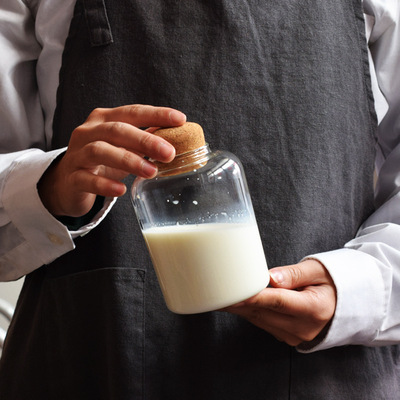 创意储物瓶软木塞花茶储存皿杂粮储物罐透明密封牛奶瓶零食收纳罐|ms