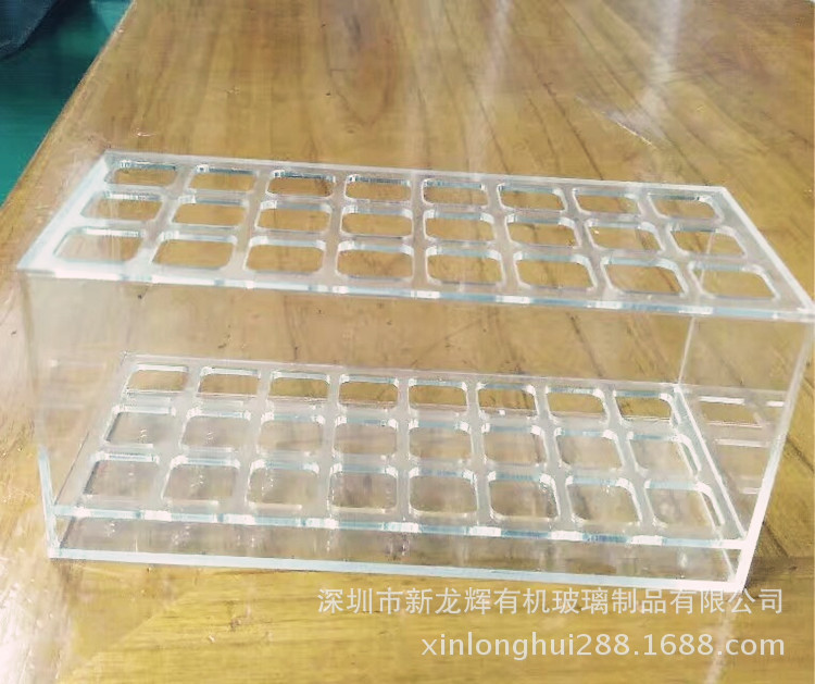 订制有机玻璃方形笔架 办公文具收纳架 化装眉笔眼线笔架 批发