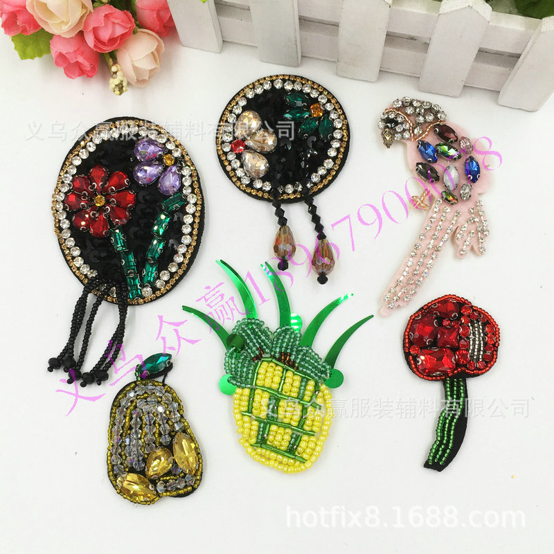 厂家现货重工手工钉珠布贴 服装配件辅料衣服包包鞋子补丁DIY发饰
