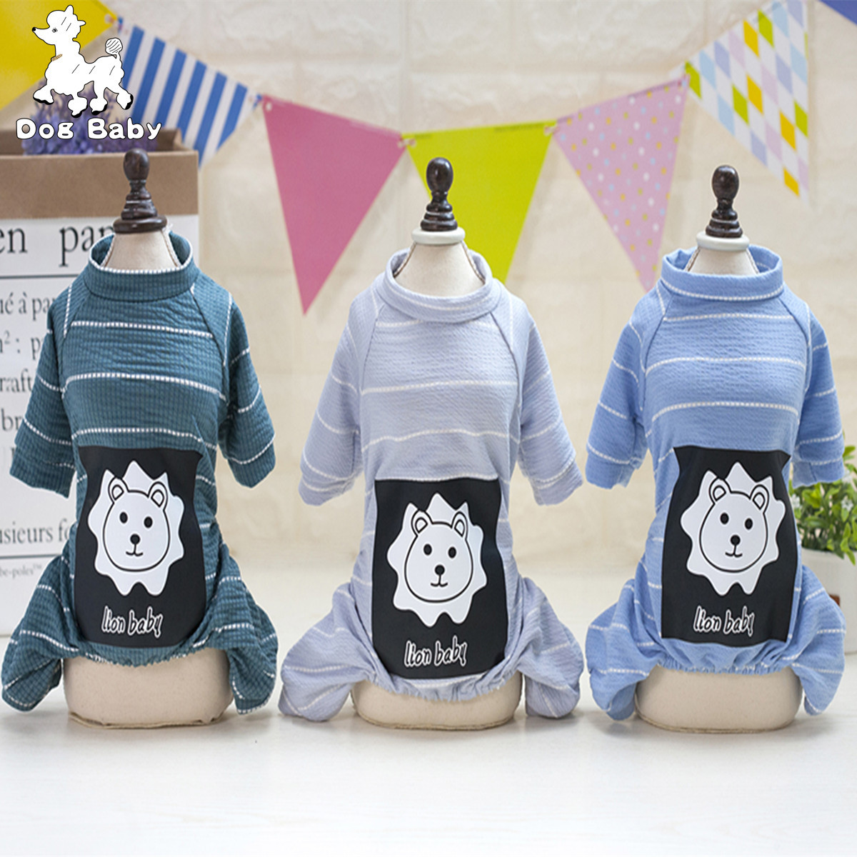 Dogbaby宠物服装订做春夏泰迪比熊日韩风格小狗18狮子四腿居家服