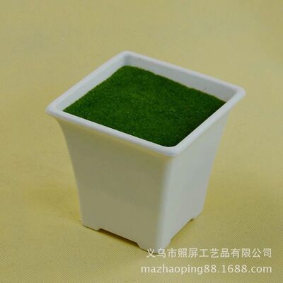 义乌照屏仿真花白色塑料花盆 方盆 带插花泡沫的塑料仿真花花盆|ru