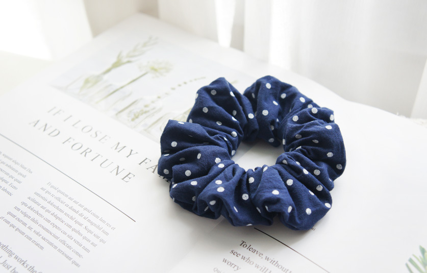 Koreanische Mode Polka Dot Gedruckte Denim Haargummis Großhandel Nihaojewelry display picture 11