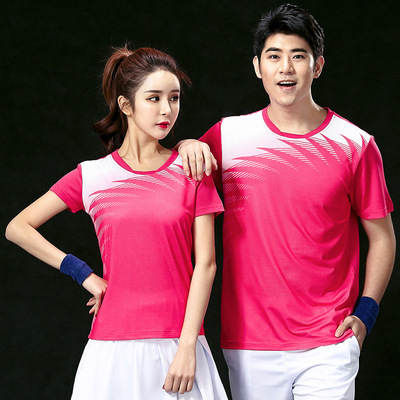 2018新款短袖情侣装网球衣男女款运动上衣光板定制印字羽毛球服服|ms
