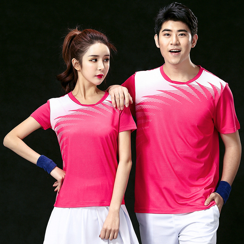 2018新款短袖情侣装网球衣男女款运动上衣光板定制印字羽毛球服服|ms
