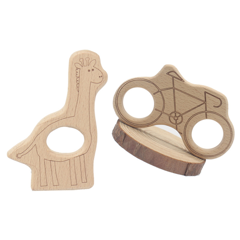 INS bebé haya juguete mordedor calmante bebé animal de dibujos animados jirafa bicicleta dientes de molienda palo